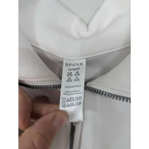 Spanx AirEssentials 1/2 Zip Sweatshirt women's 1X white boxy oversized layering - Picture 5 of 8